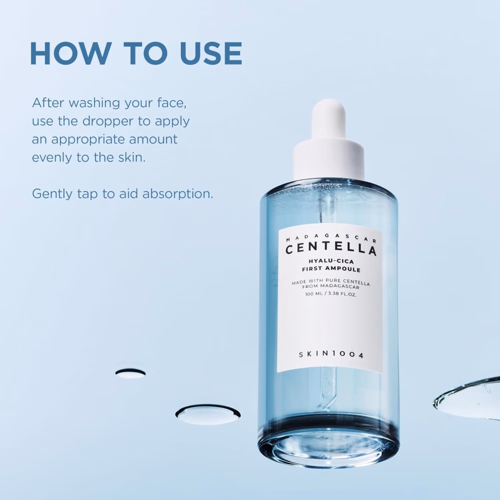 SKIN1004 Madagascar Centella Hyalu-Cica First Ampoule 100ml - Hydrating ampoule with Hyaluronic Acid and Centella to soothe, plump, and prep the skin. 3