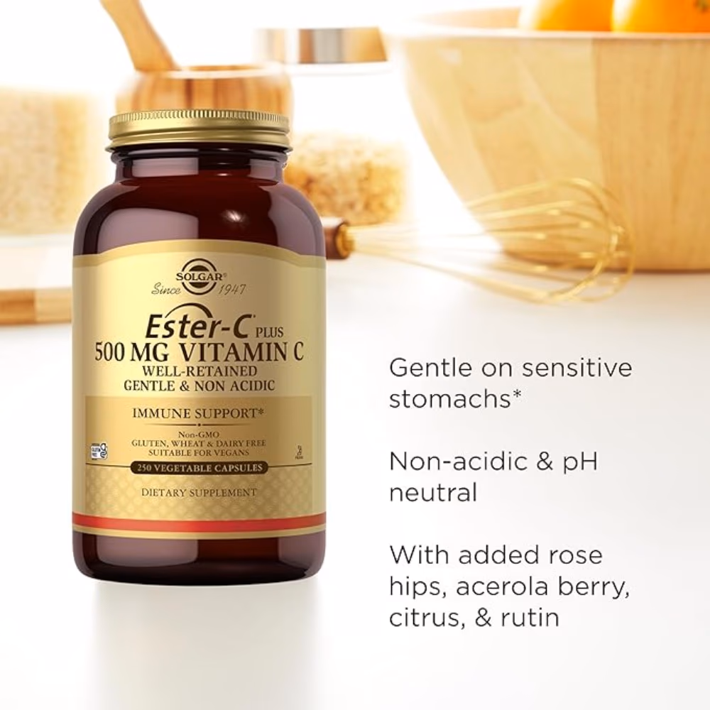 Solgar Ester-C 1000mg Vitamin C Tablets 60s – Gentle Immune Support Supplement 3