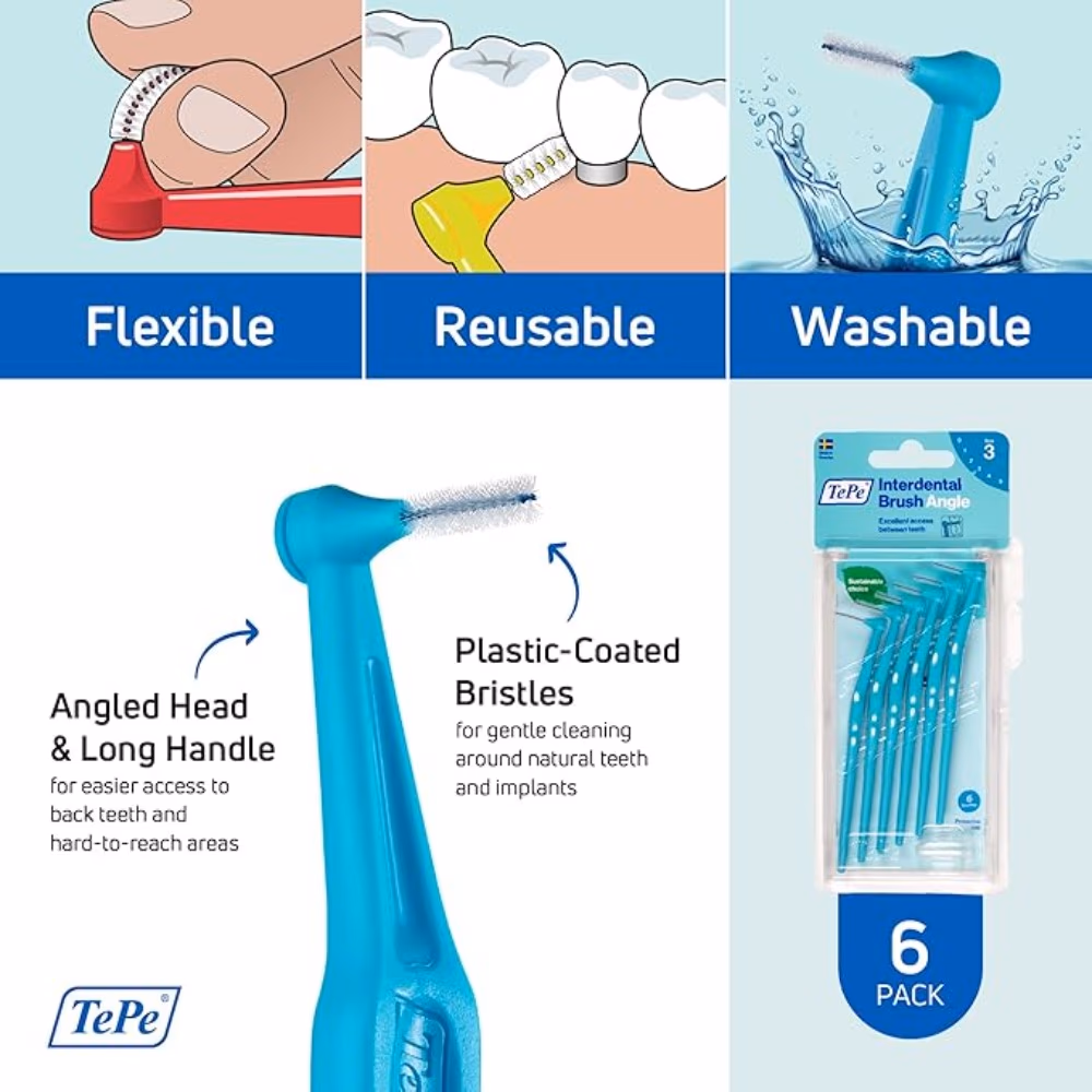TePe Angle Interdental Brush Blue 0.6mm 6s 2