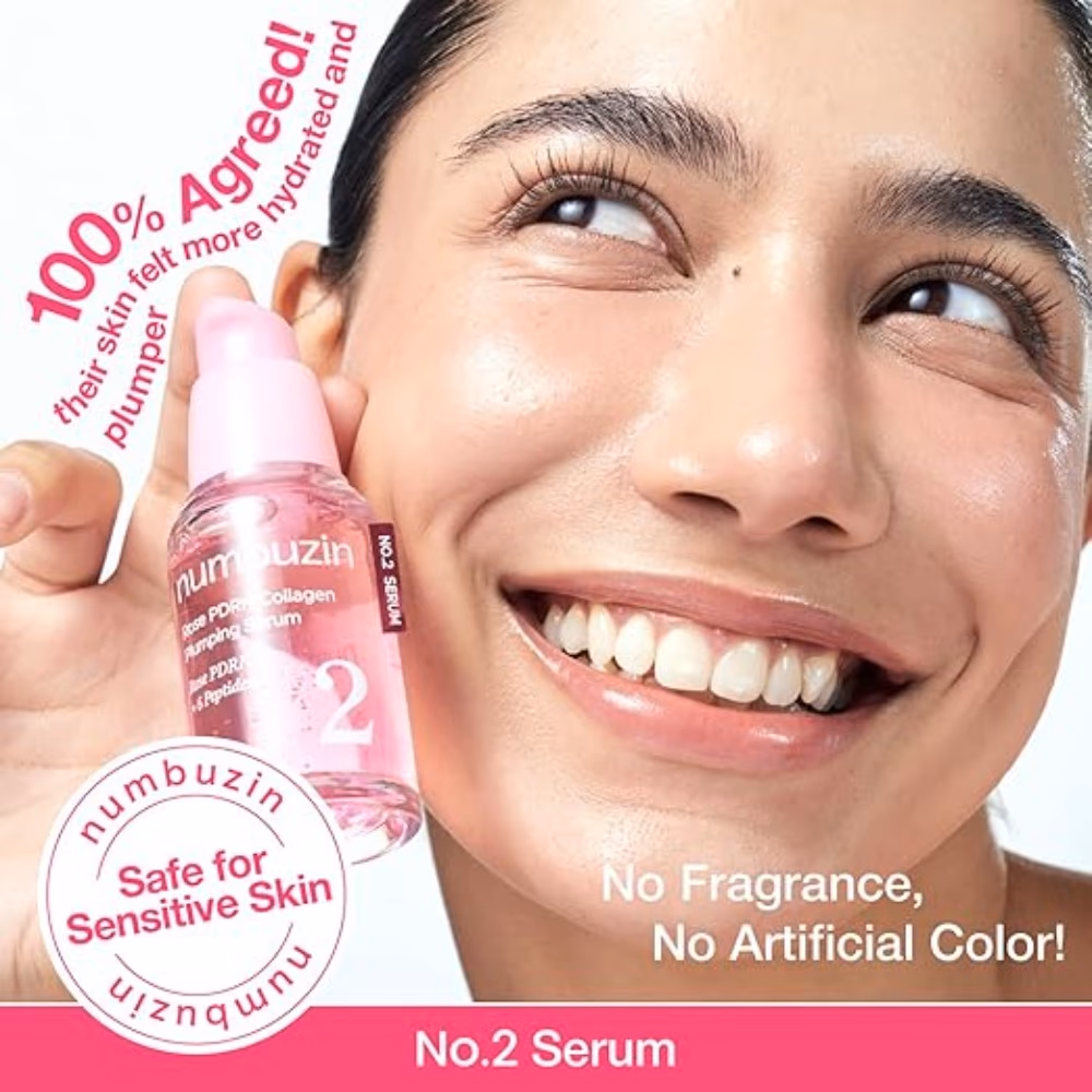 Numbuzin No.2 Rose PDRN Collagen Plumping Serum 30ml 5