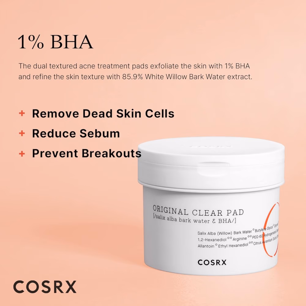 COSRX Original Clear Pad 70s – Exfoliating & Clarifying Treatment With BHA To Gently Remove Dead Skin Cells, Unclog Pores, And Promote Clear, Balanced Skin. 3