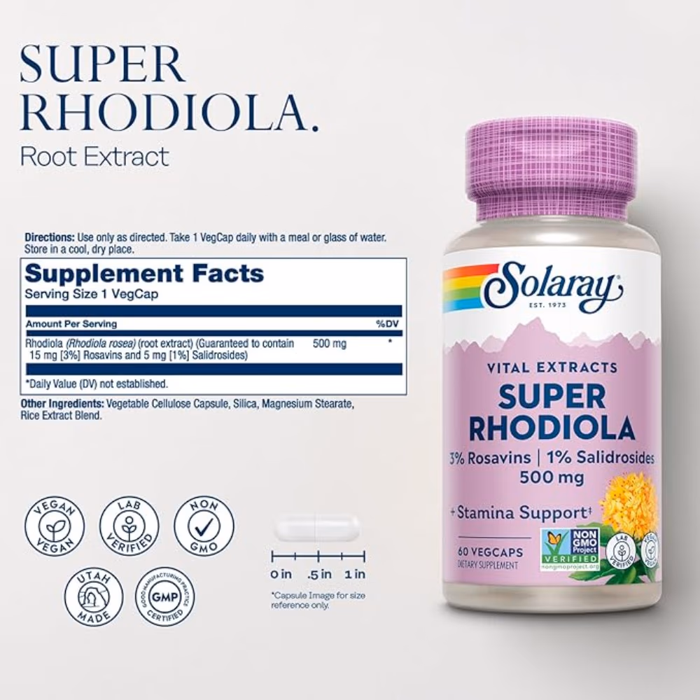 Solaray Super Rhodiola 60 Capsules 3