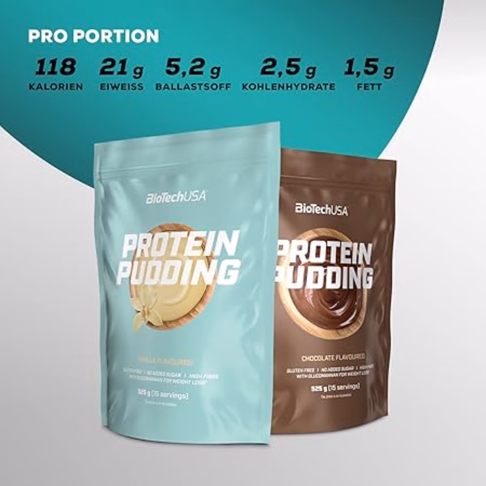 BioTechUSA Protein Pudding Vanilla 525g: High-Protein Ready-to-Eat Dessert for Muscle Recovery 4
