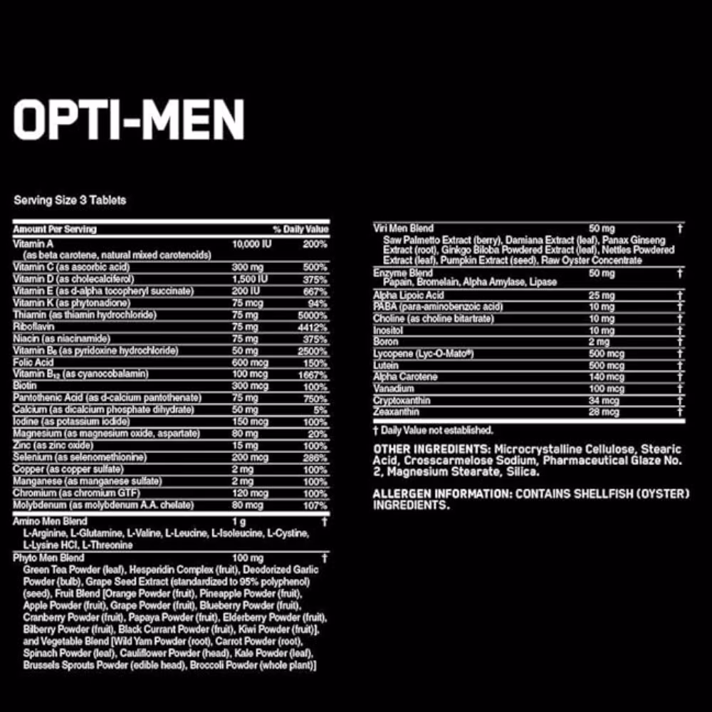 Optimum Nutrition Opti-Men 150 Tablets 5