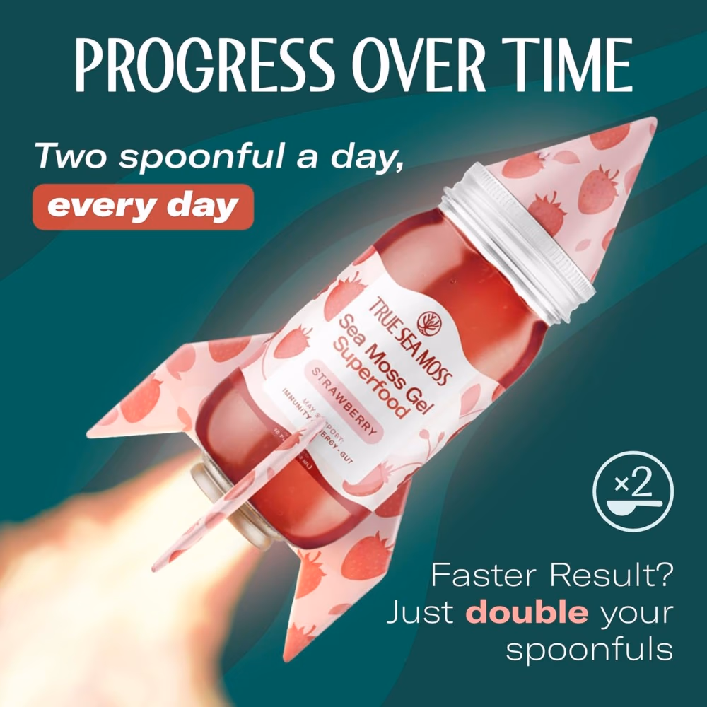 True Sea Moss Gel Superfood Strawberry 473ml – Plant-Based Nutrient Gel 2