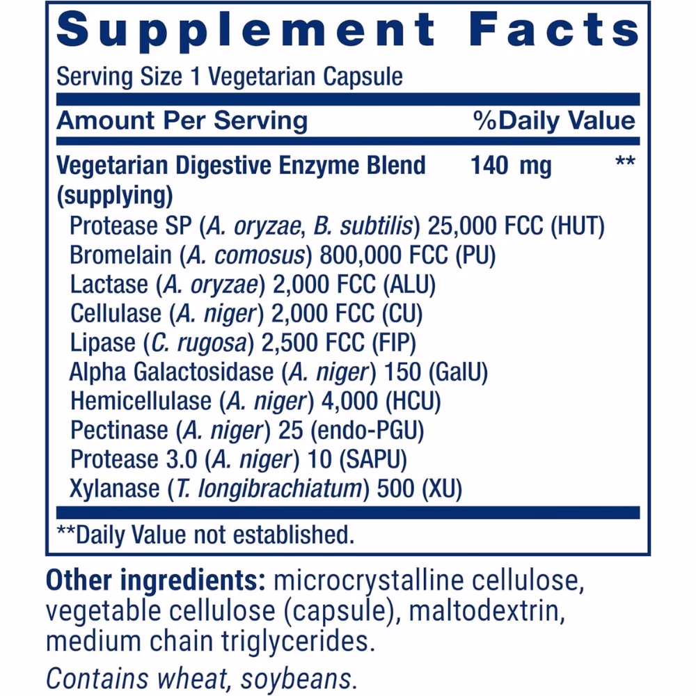 Life Extension Super Digestive Enzymes 60 Vegetarian Capsules 2
