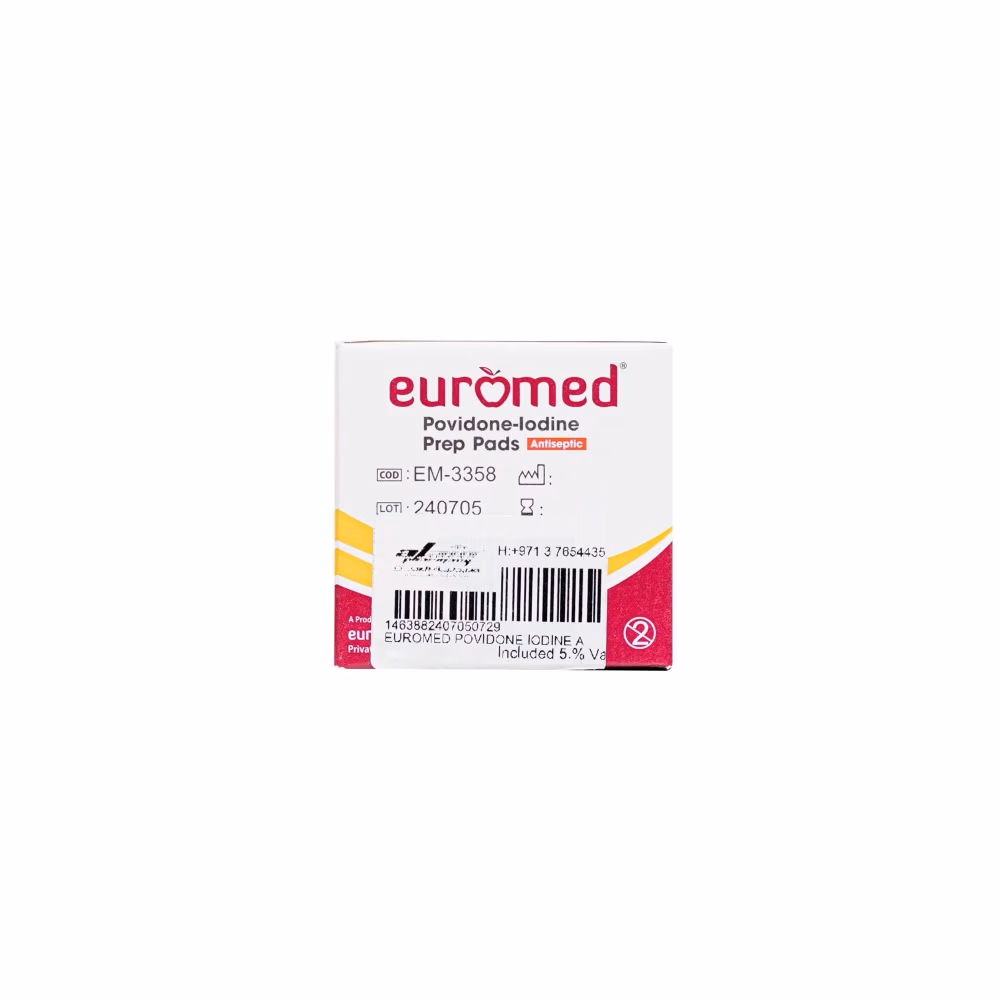 Euromed Povidone Iodine Prep Pads 100s 2