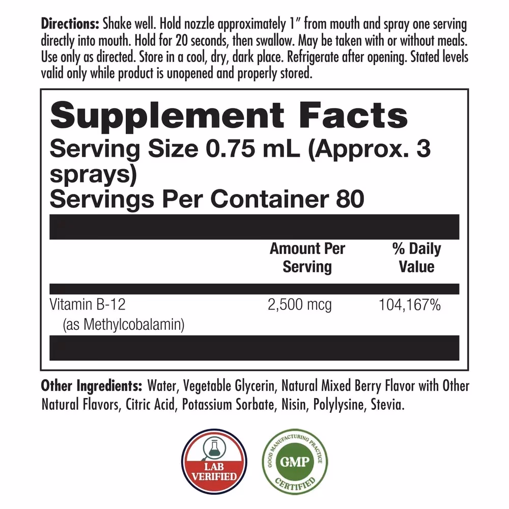 KAL B12 Methylcobalamin 2500mcg Drops 59ml 2