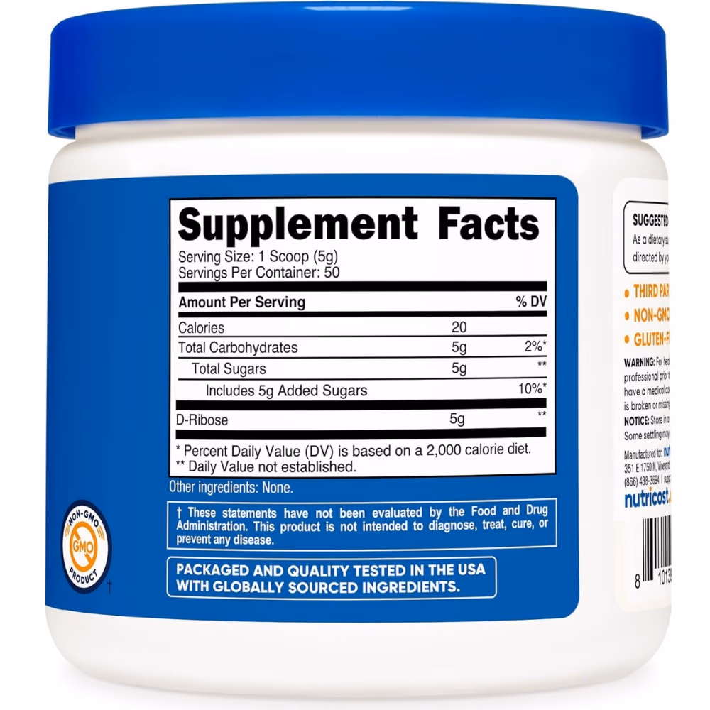 Nutricost D Ribose Unflavored 250g 2
