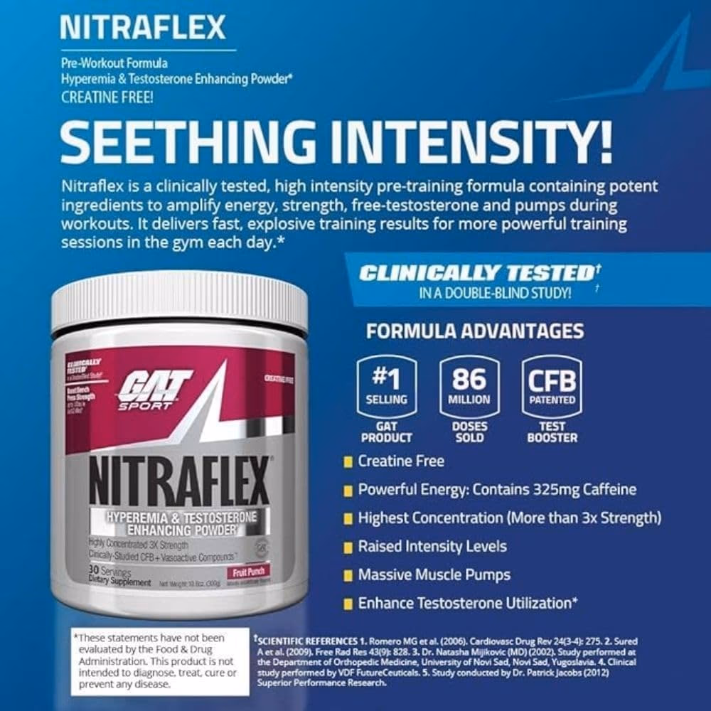 GAT Sport Nitraflex Fruit Punch 30 Servings 5