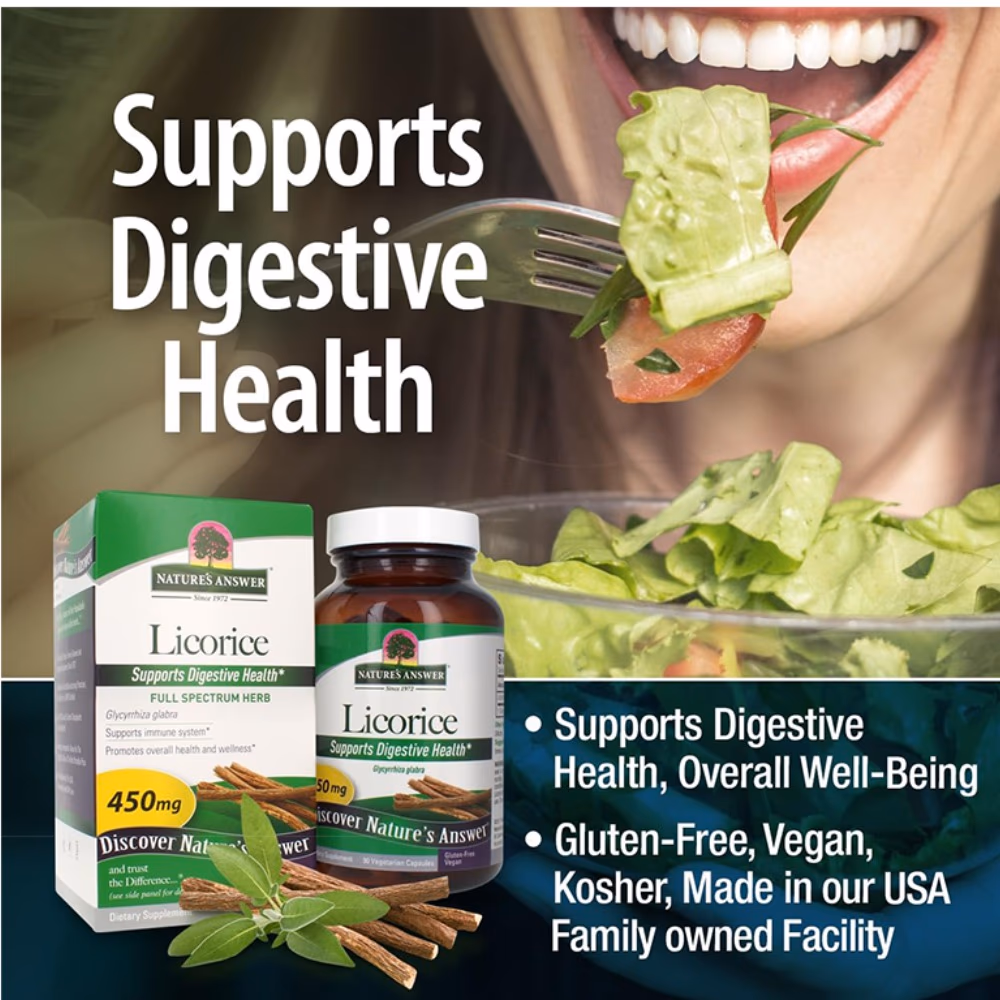 Natures Answer Licorice Root 450mg-90 Capsules 3