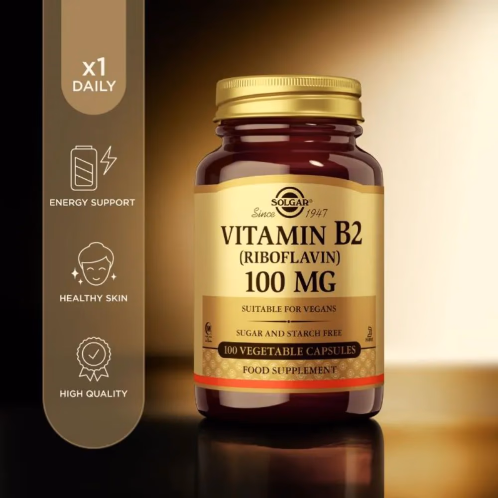 Solgar Vitamin B2 100mg - 100 Veg Capsules 2