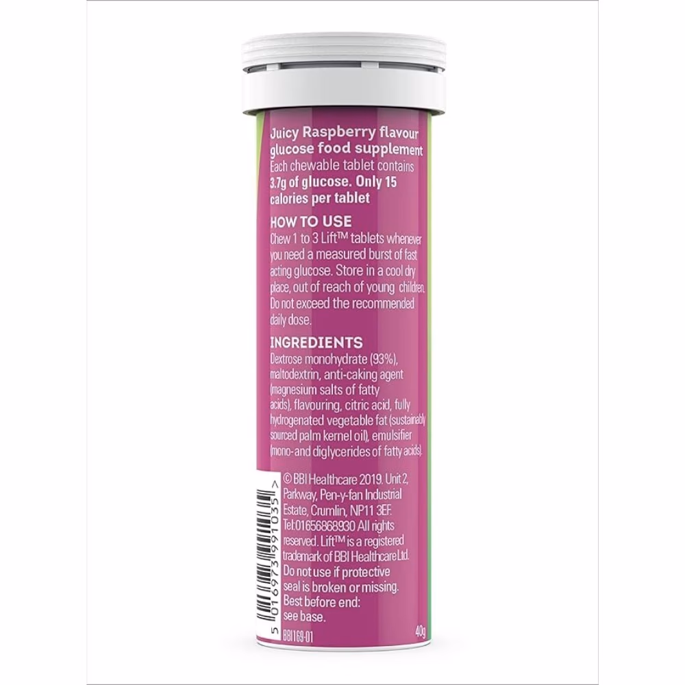 Lift Glucose Chewable Tablets Raspberry Flavour Tube 3