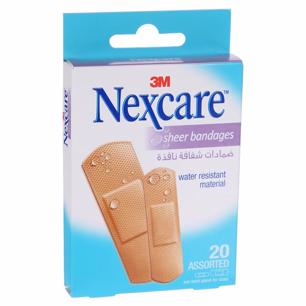 3M Nexcare Sheer Bandages - One Size - 20 Bandages 3