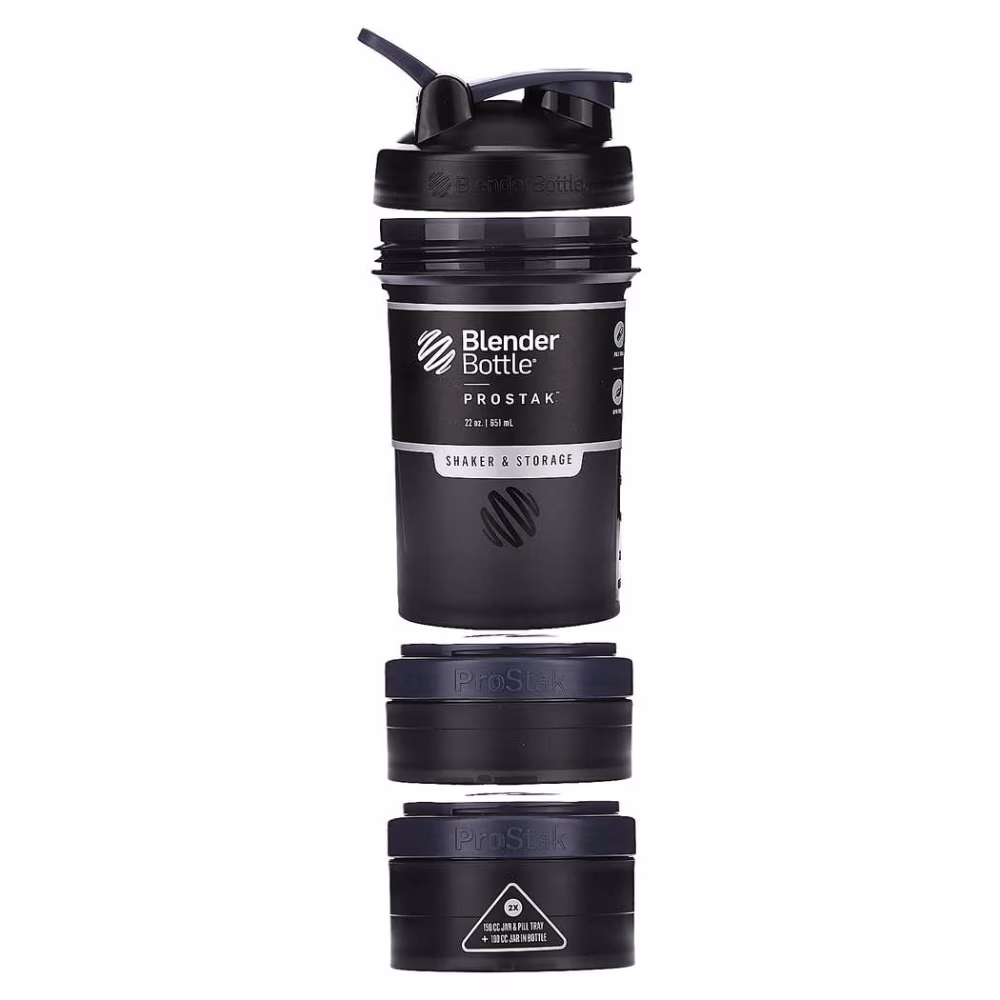 Blender Bottle ProStak 150cc+100cc Black 20oz 3