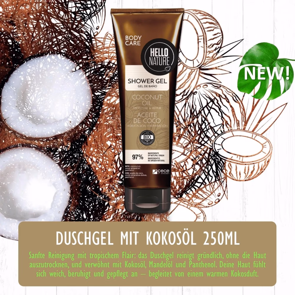 Hello Nature Coconut Oil Shower Gel 250ml 3