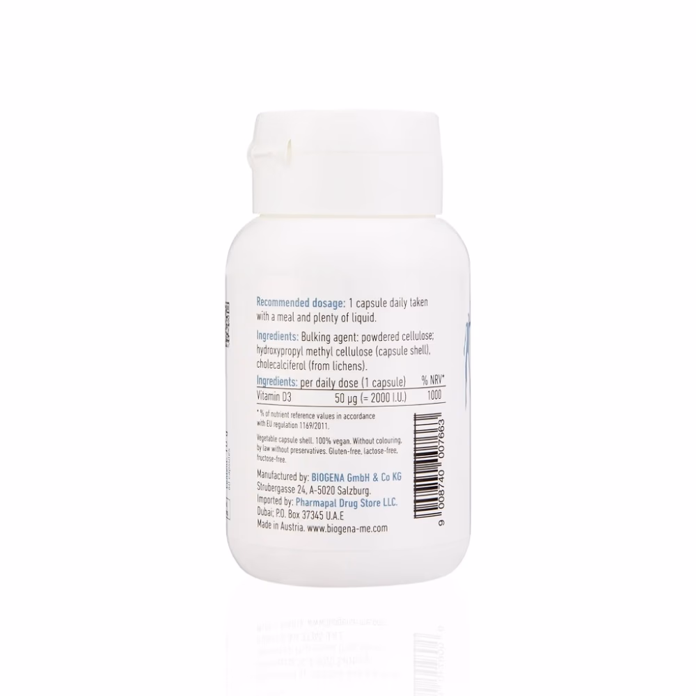 Biogena Vitamin D3 2000 Vegan- 60 Capsules 2
