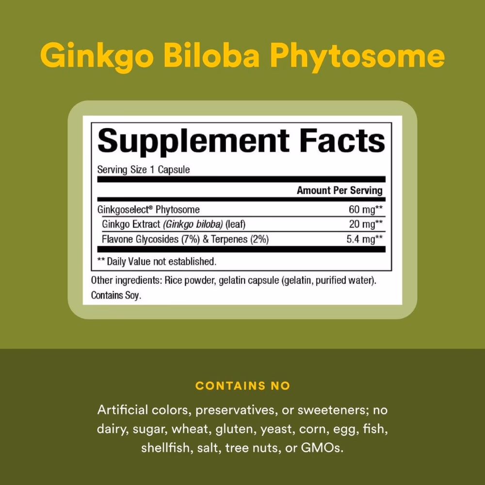 Natural Factors Ginkgo Biloba 60 Mg 60 Capsules 3