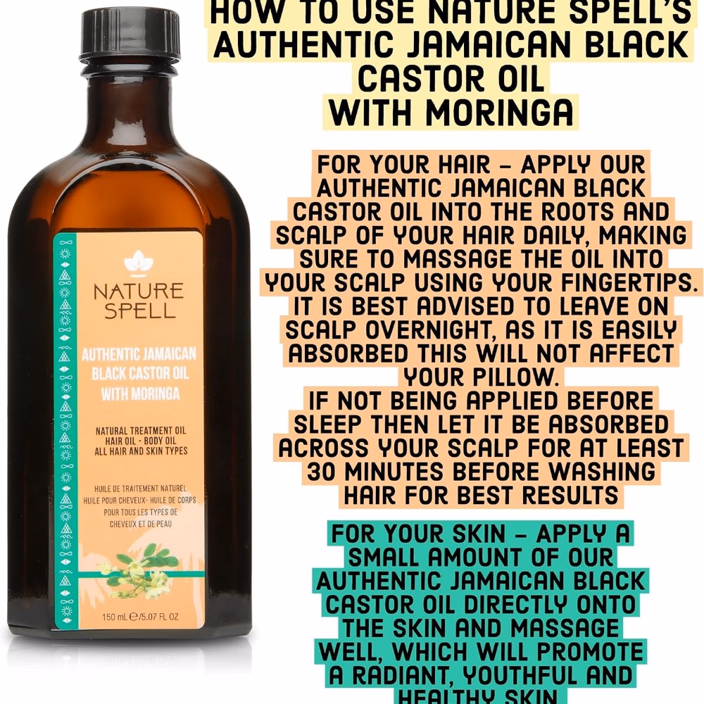 Nature Spell Authentic Black Castor Oil with Moringa 150ml 4