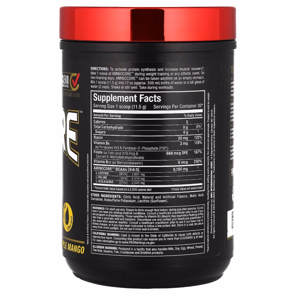 Allmax Aminocore BCAA Powder Pineapple Mango Flavor 315Gm 3
