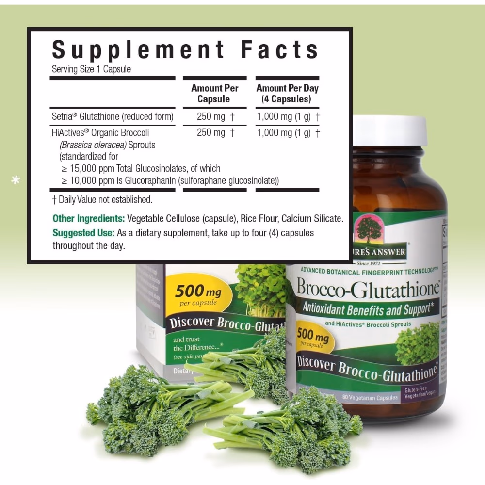 Natures Answer Brocco Glutathione 500mg (60 Capsules) 4