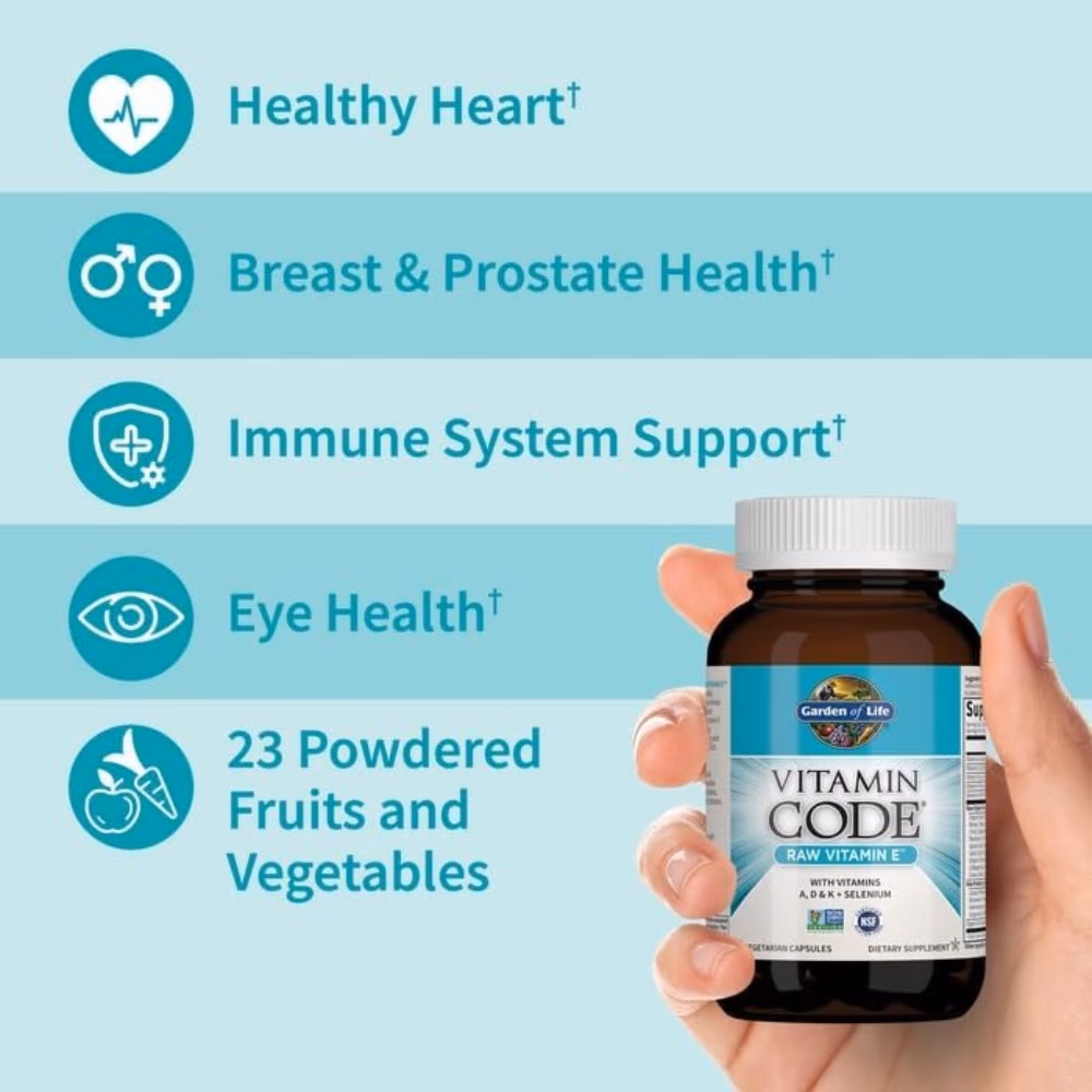 Garden Of Life Vitamin Code Raw Vitamin E 60 Vegcapsules 2