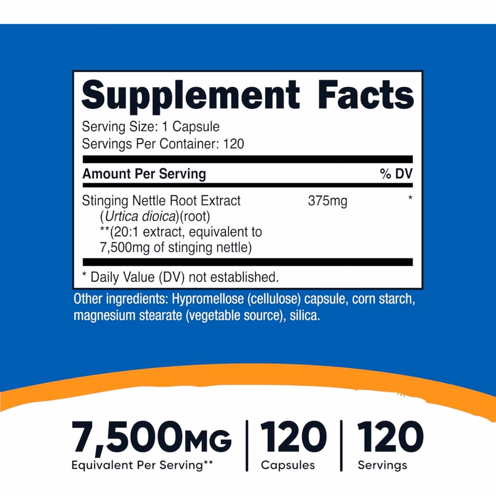 Nutricost Stinging Nettle Root Extract 7500mg-120 Capsules  2