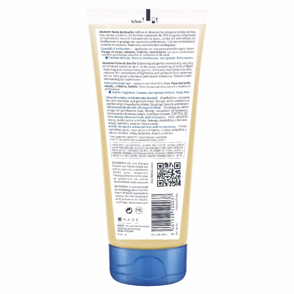 Bioderma Atoderm Ultra Nourishing Shower Oil 100Ml 3