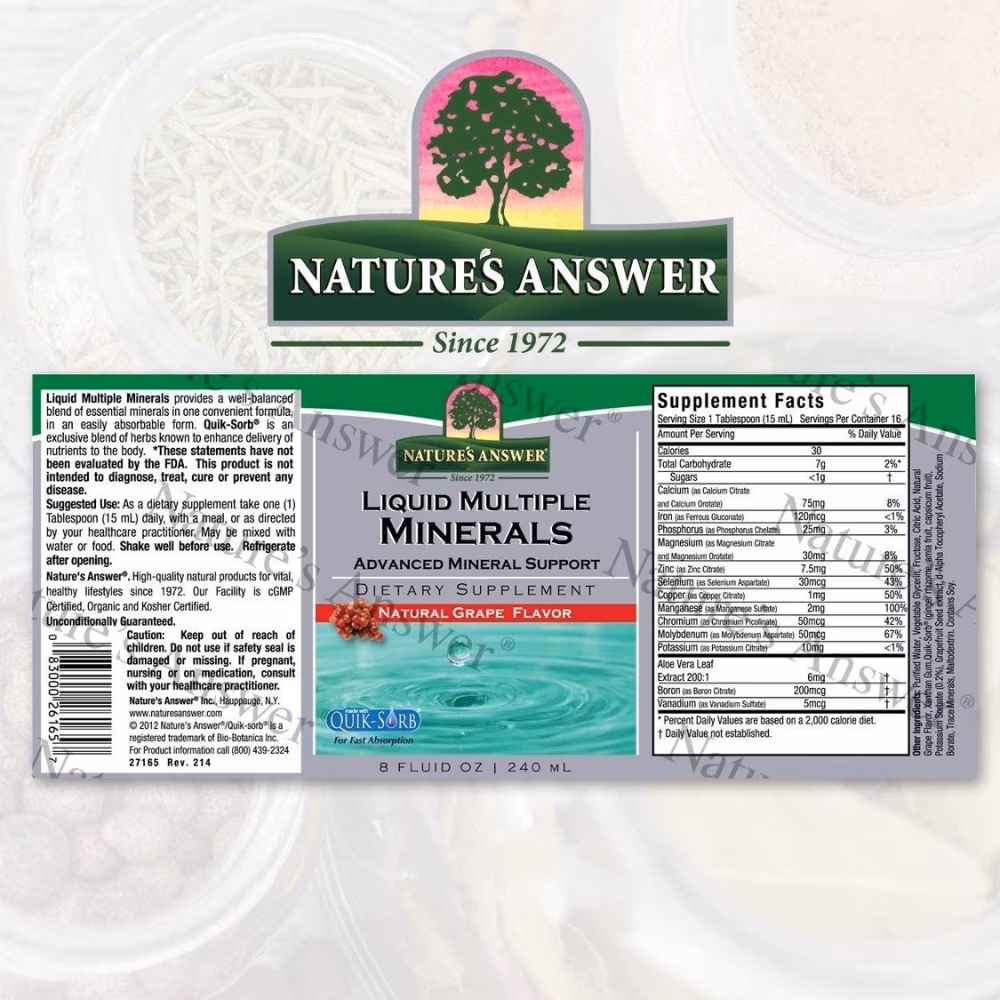 Natures Answer Liquid Multiple Minerals 240ml-Grape Flavor 4