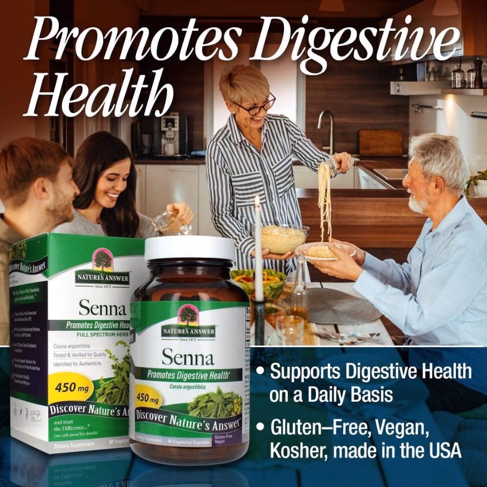 Natures Answer Senna Leaves 450mg-90 Capsules 2