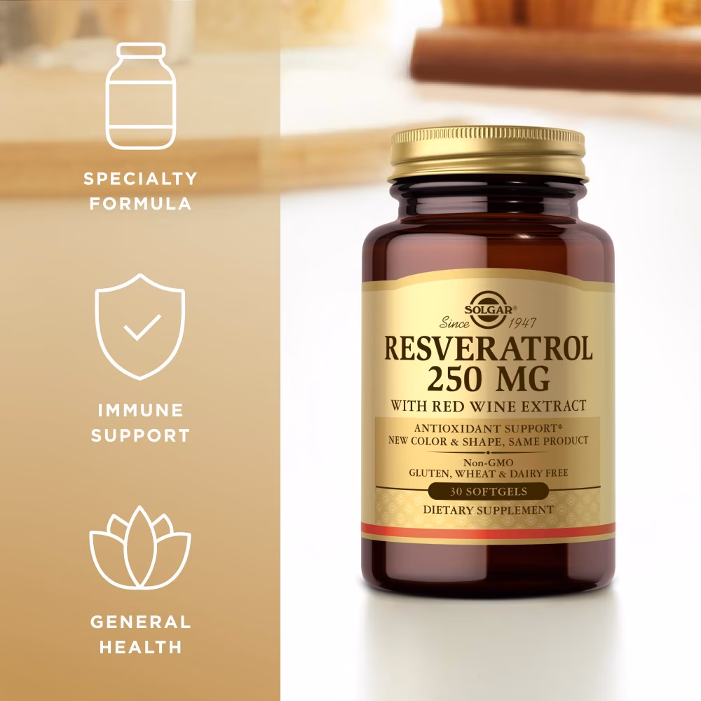Solgar Resveratrol 250mg 30 Softgels 3