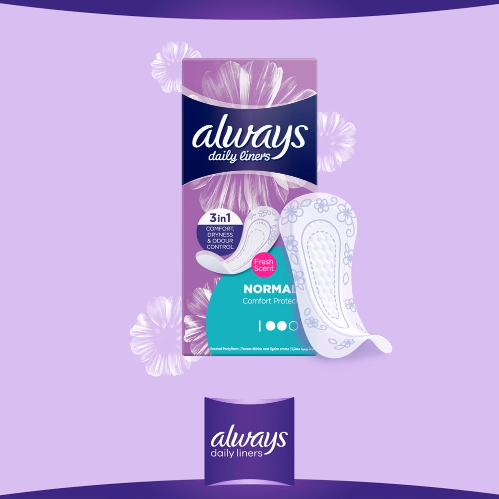 Always Comfort Protect Daily Liners Normal 40s 5