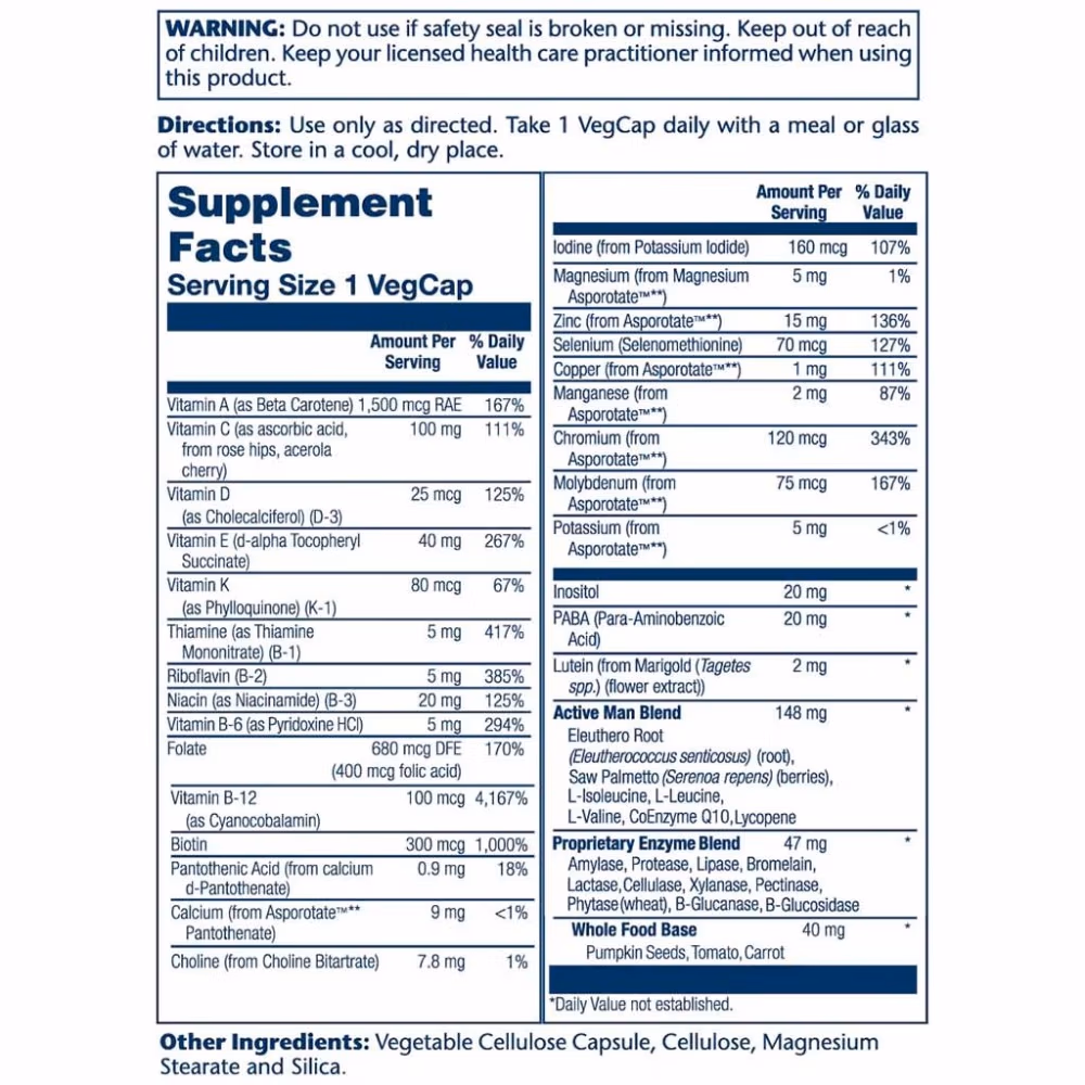 Solaray Once Daily Active Men Multivitamin-90 Capsules 3