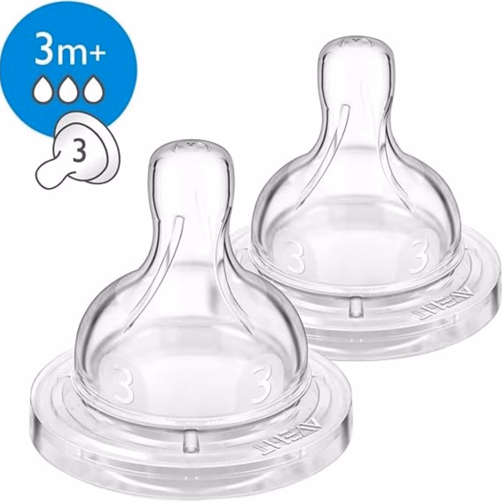Philips Avent Classic+ Anti-Colic Variable Flow Teats 3m+ SCF 635,27 - Pack of 2 2