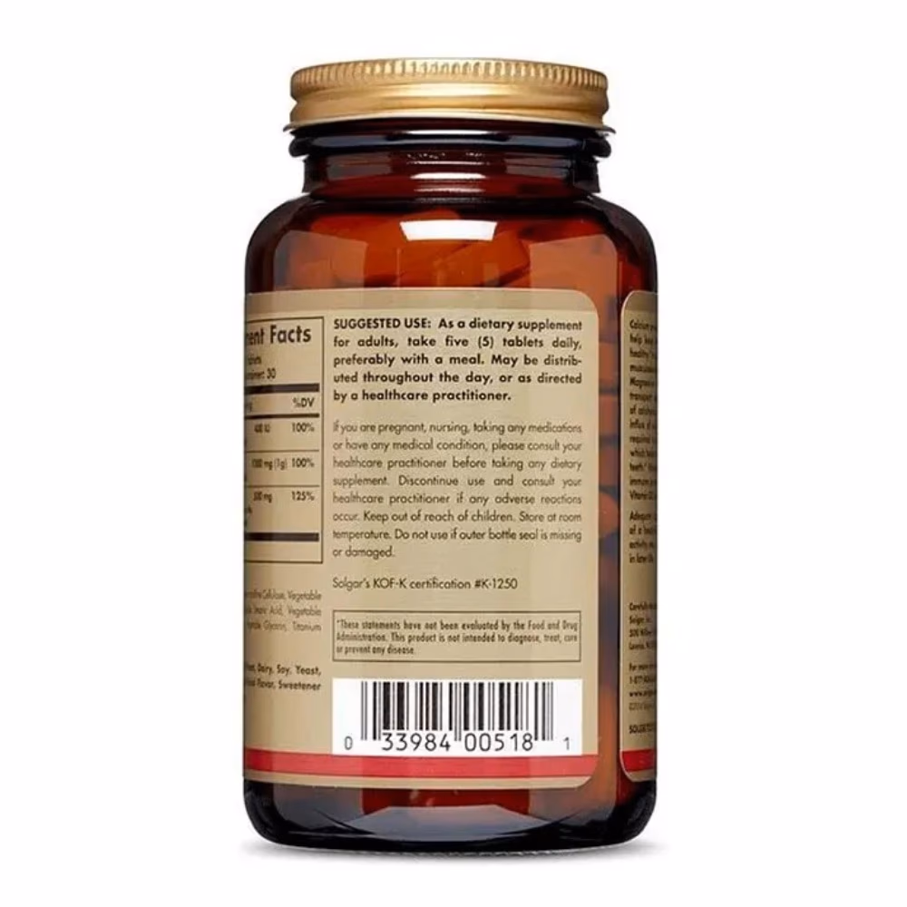 Solgar Calcium Magnesium with Vitamin D3 150 Tablets 3