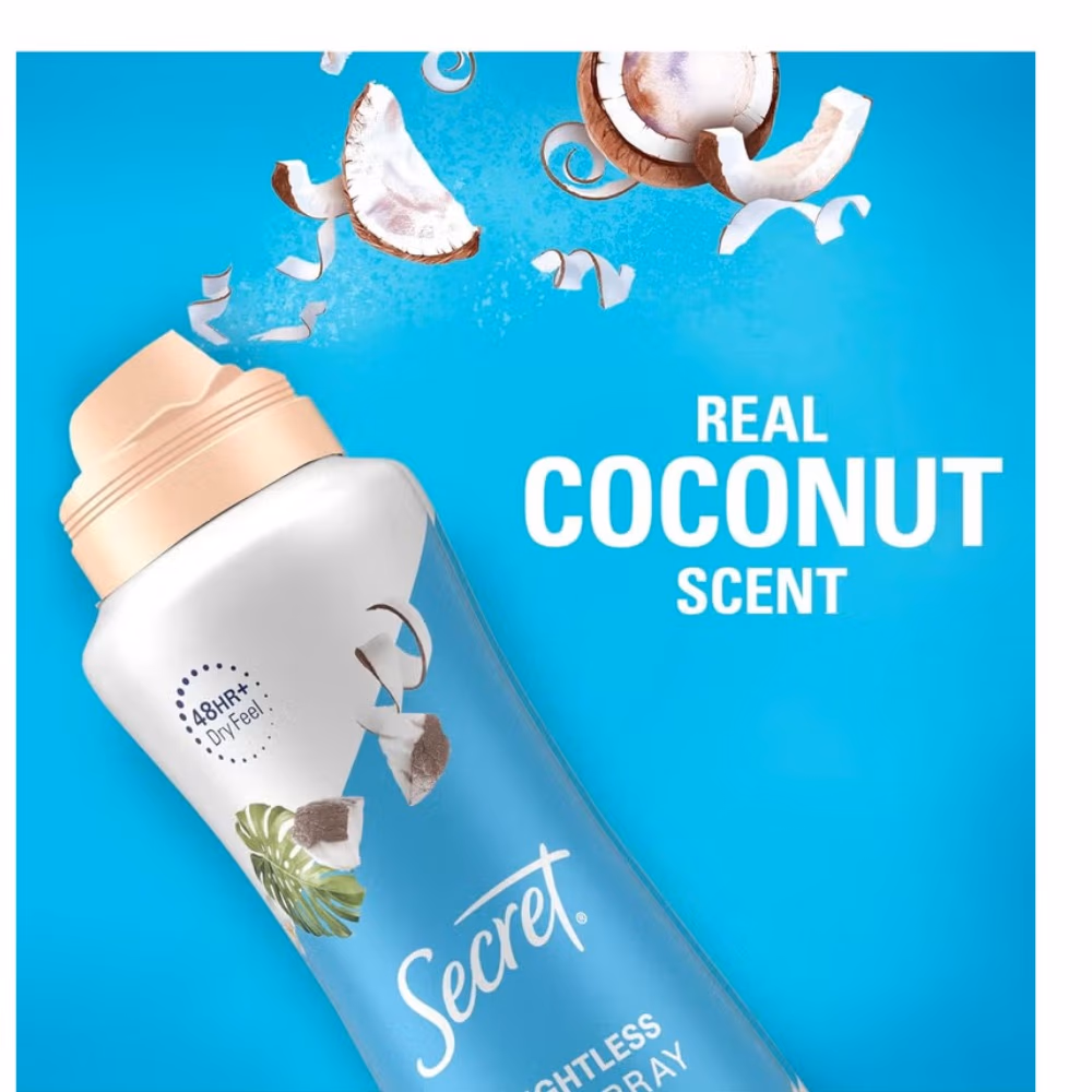 Secret Weightless Dry Spray Coconut 116 Grams 2