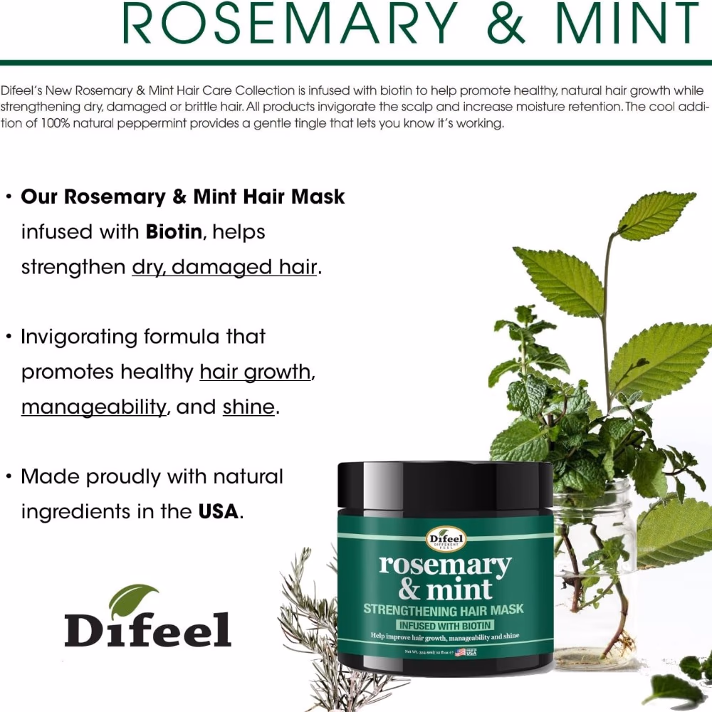 Difeel Rosemary Mint Hair Mask 340gm 2