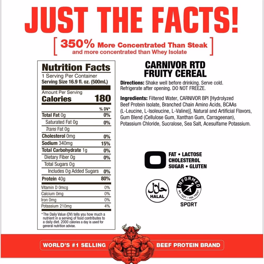 MuscleMeds Carnivor Ready-to-Drink Fruity Cereal 500ml 3