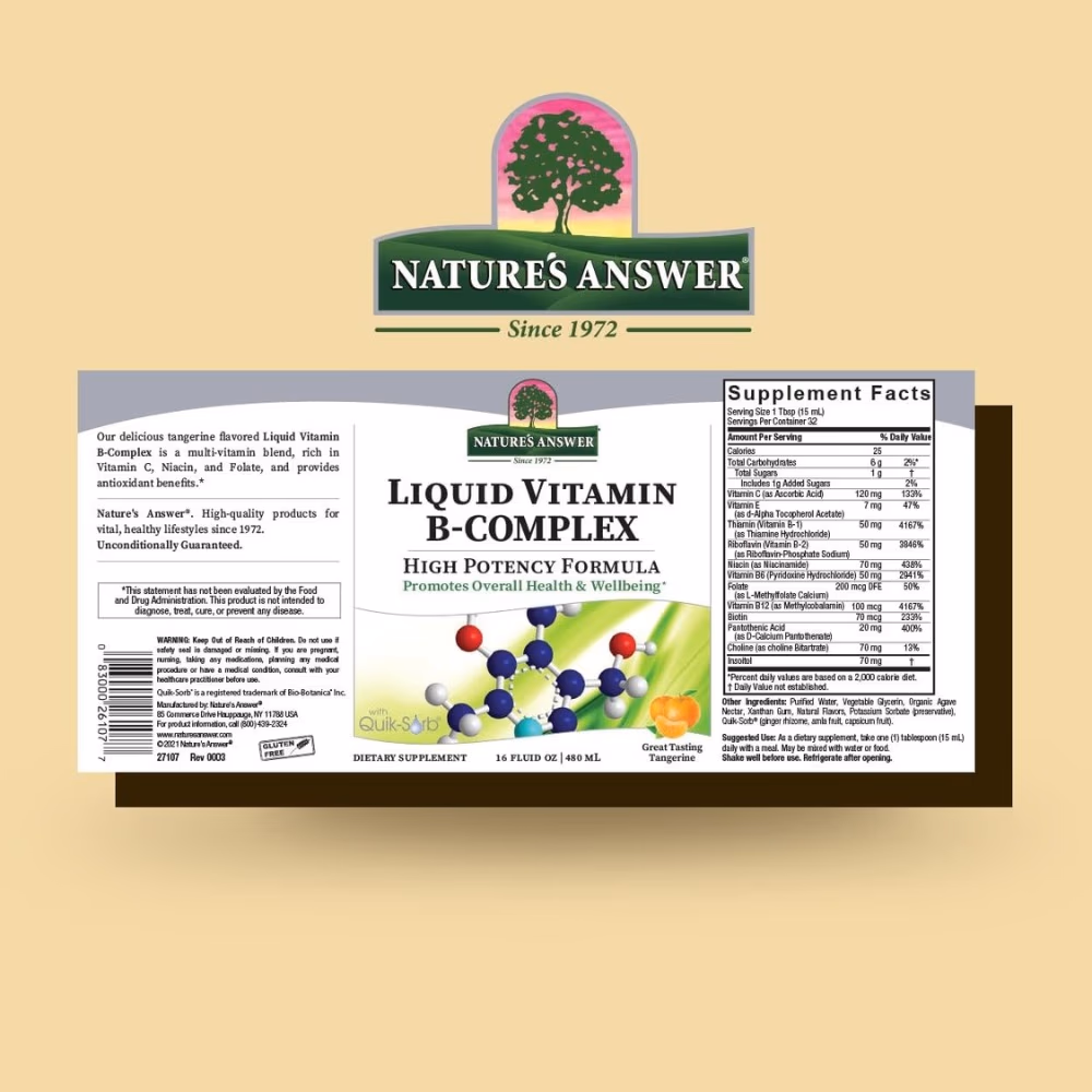 Natures Answer Liquid Vitamin B-Complex 240ml-Tangerine Flavor 4