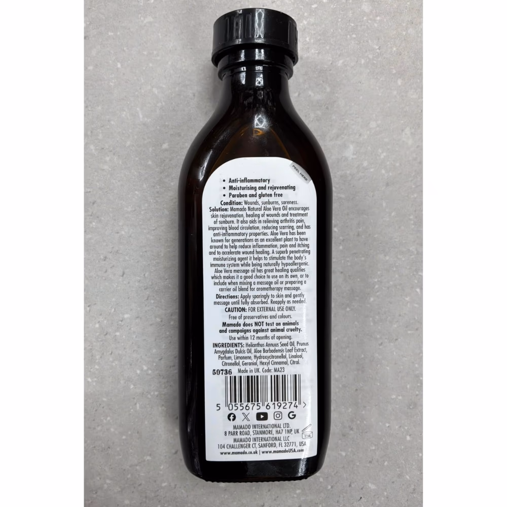 Mamado Natural Aloe Vera Oil 150ml 3
