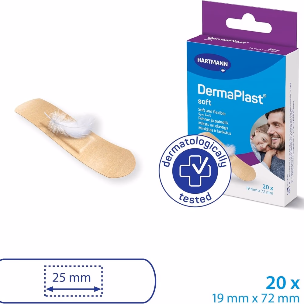 DermaPlast Soft Plasters 19x72mm 20s 2