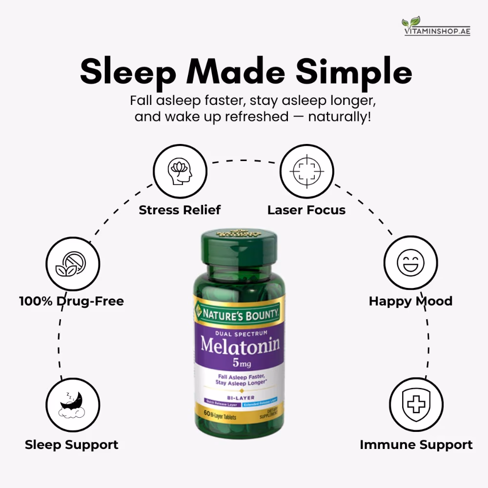Nature’s Bounty Melatonin 5mg 60 Tablets 4