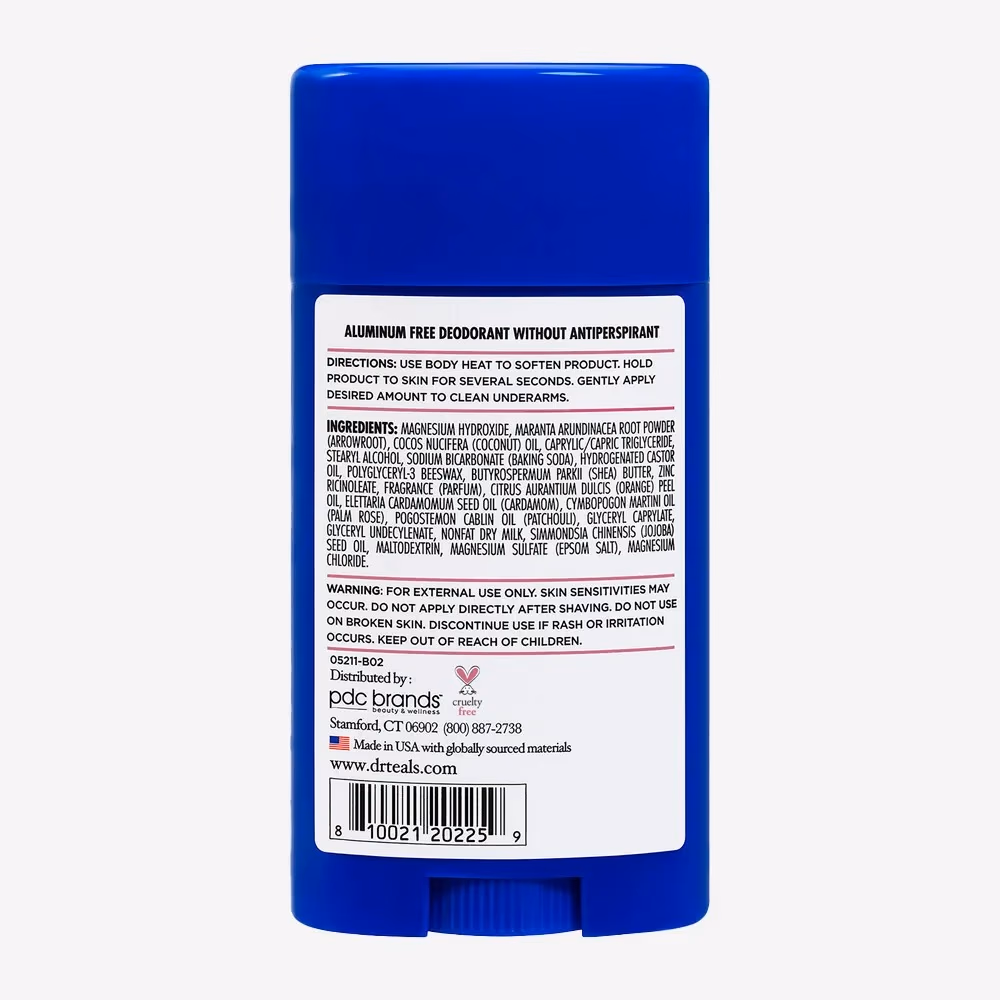 Dr. Teal's Aluminum-Free Deodorant Rose & Milk 75G 2