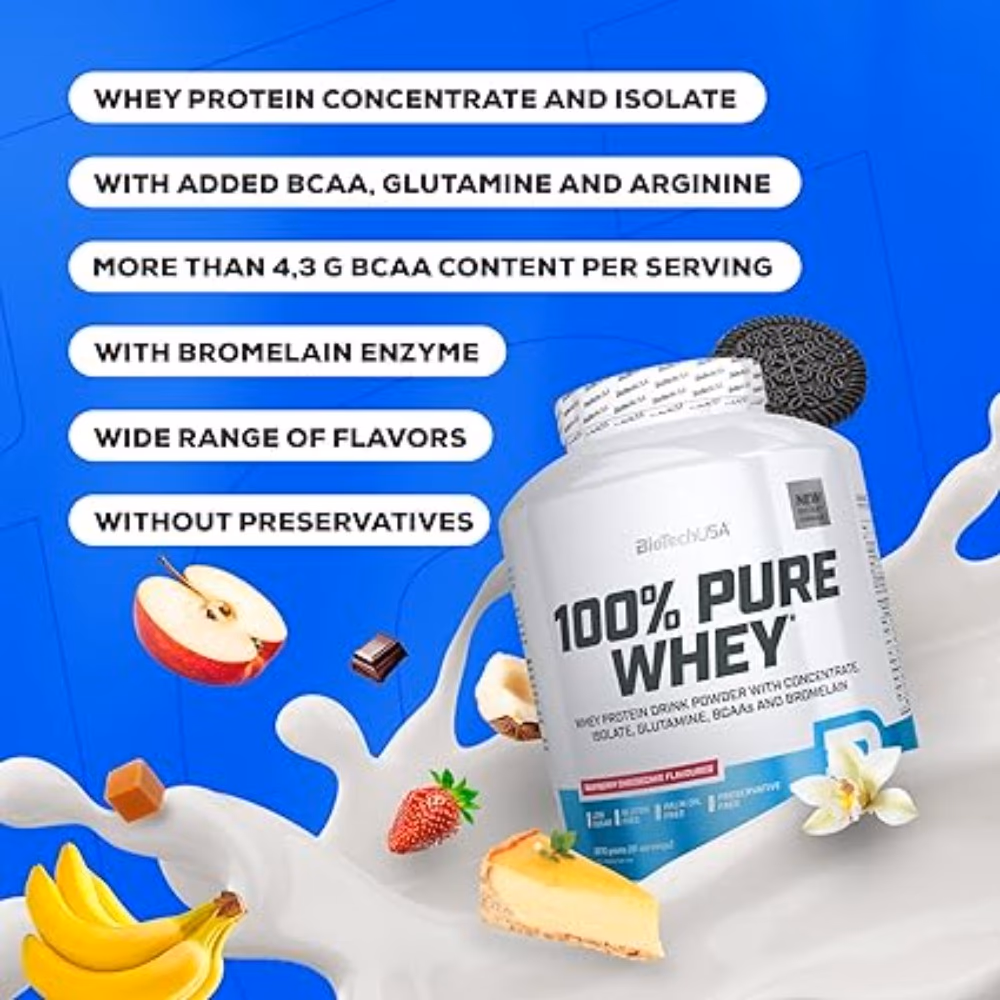 BioTechUSA Pure Whey Banana 2270g: High-Quality Whey Protein Blend for Muscle Growth & Recovery 3