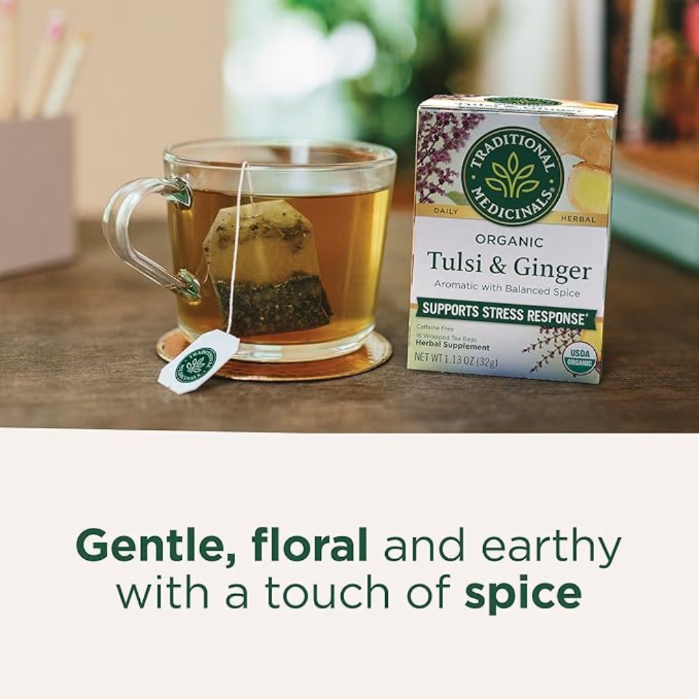 Traditional Organic Tulsi & Ginger Tea Bags 16s 4