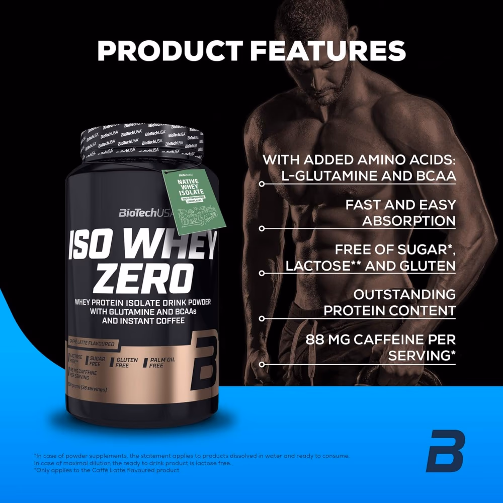 BioTechUSA Iso Whey Zero Caffè Latte 908g – Lactose-Free Whey Protein Isolate 2