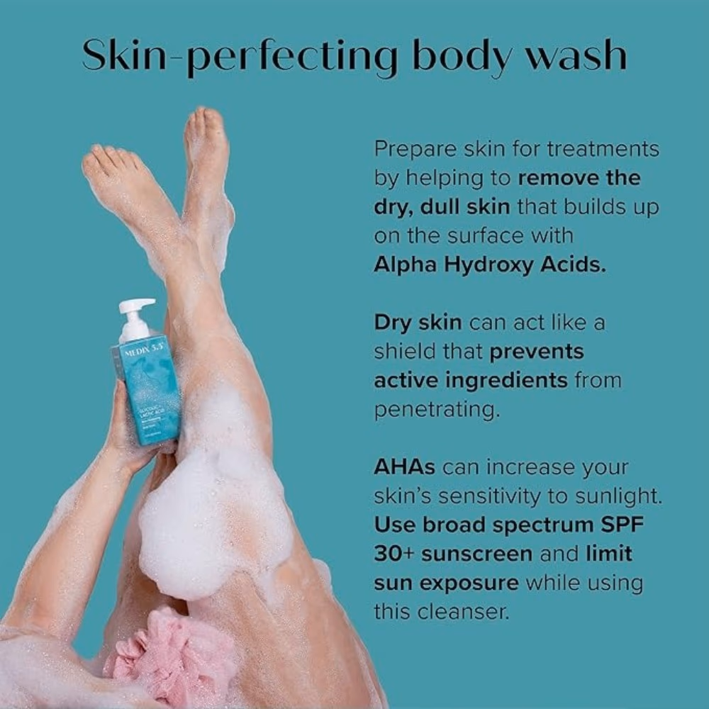 Medix 5.5 Glycolic + Lactic Acid Body Wash 444ml 4