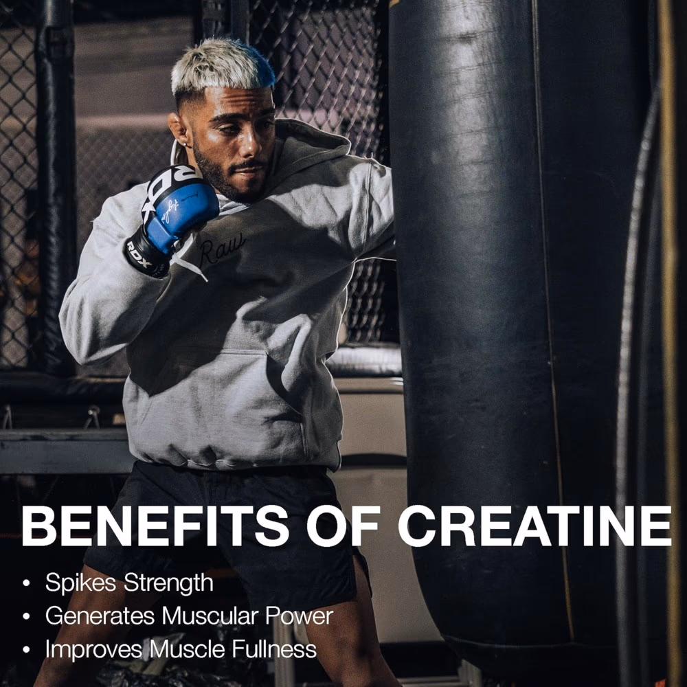 Raw Nutrition Creatine Monohydrate Powder – Blue Raspberry Flavor, 30 Servings 5