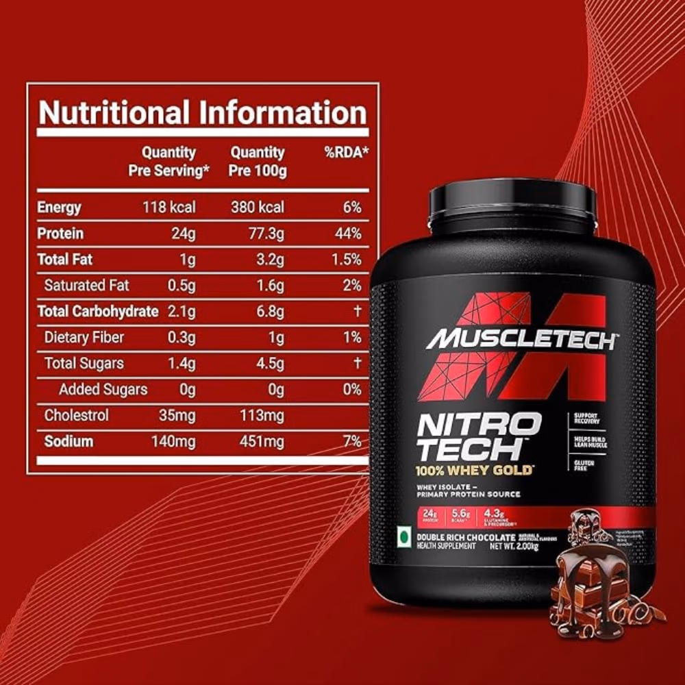MuscleTech Nitro-Tech Whey Gold Chocolate 5.5LB 2