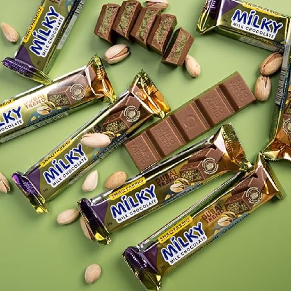 SNAQ Milky Chocolate Pistachio & Kunafa Bar 55g 4